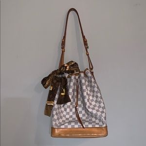 Louis Vuitton Authentic Noe Bucket Bag White Large